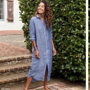 Frank and Eileen Rory dress XS relaxed blue linen